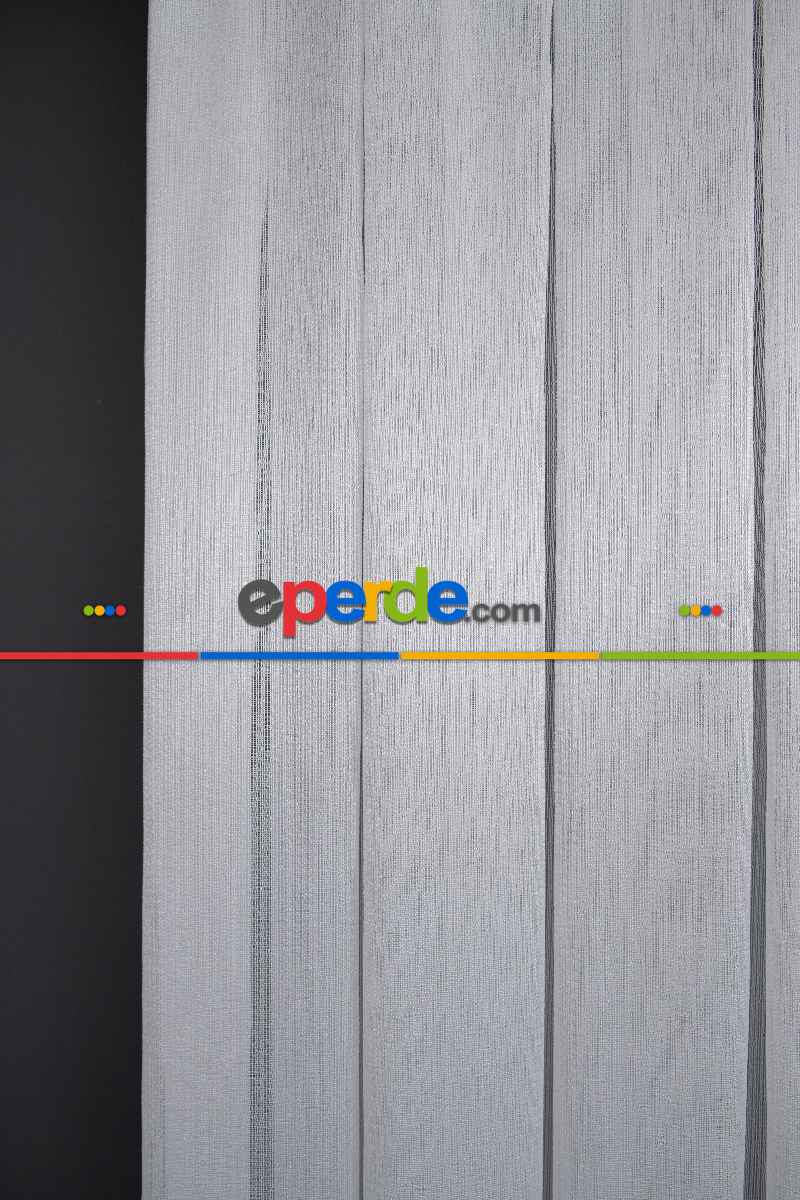 Mutfak Tül 2025 Kar 600 Modern Sugar Çizgili Tül Perde - Düz Sade