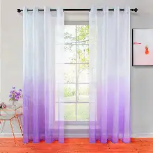 Lila Renk Rustik Kuşgözü Tül Perde Decoring Perde