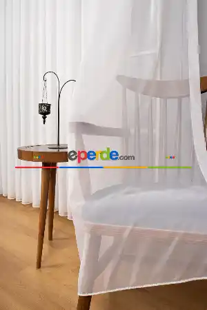 Zümrüt Düz Tül Perde (ekru Renk)