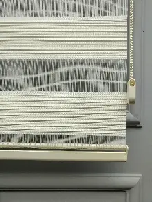 Mutfak Zebra Perde - Krem Renk, Yüksek Kalite İnce Plise Zebra Perde - Kornişe Kolay Montaj Ayağı Seçenekli - Standart Metal Kasalı