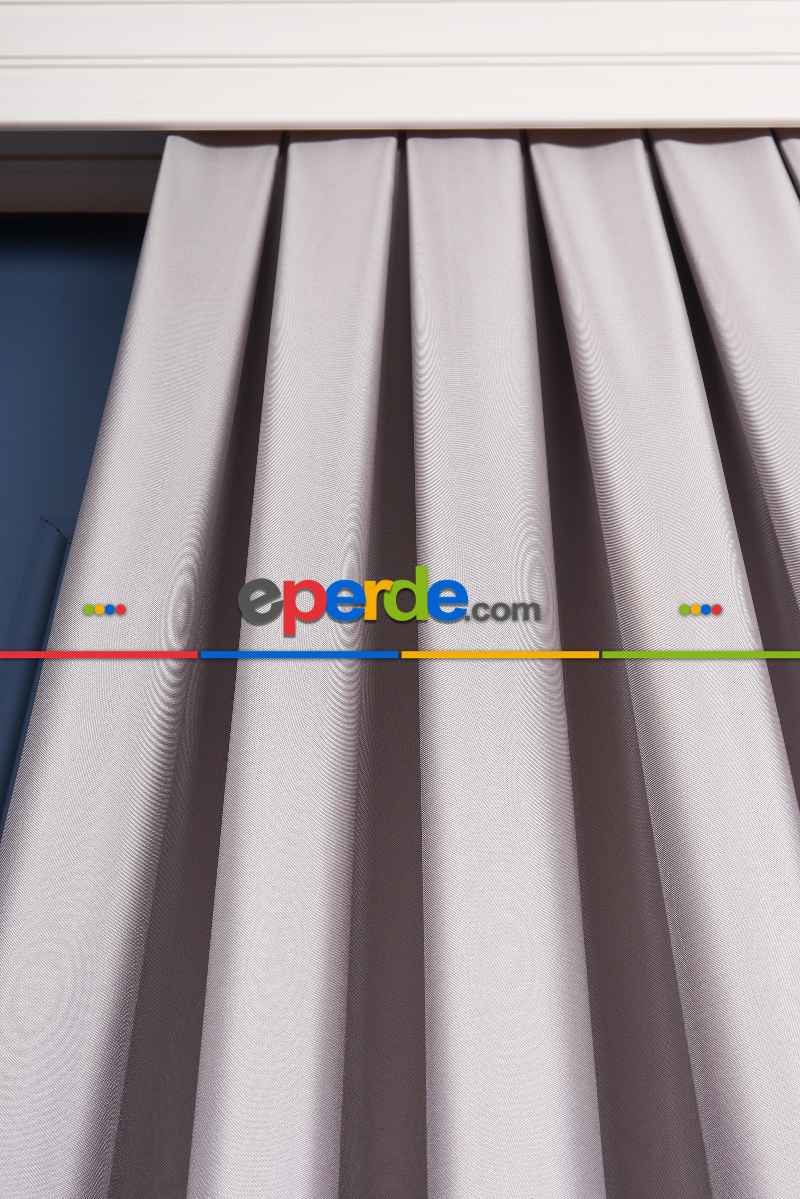 Salon Fon Perde - Gümüş - Füme Pano Fon Perde