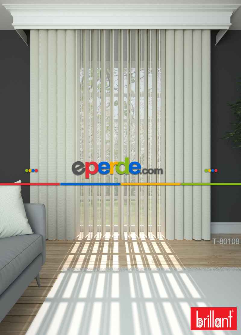 Brillant Akıllı Tül Perde Açık Yeşil Renkli Tül Dikey Zebra Perde Düz 1. Kalite