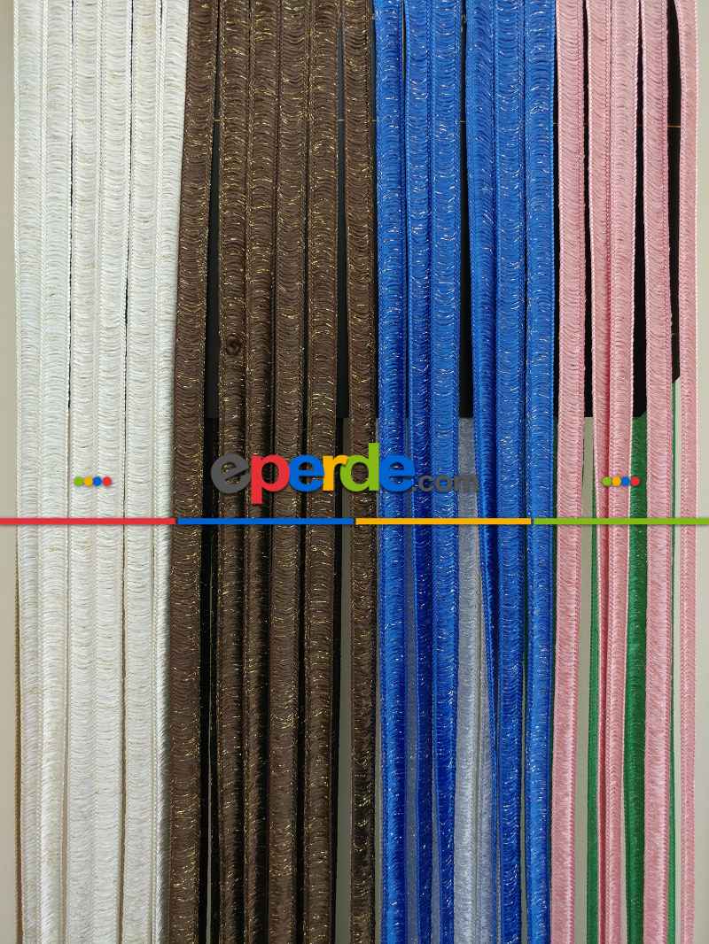 Pembe Rengi İp Perde İpek Duble Serisi- Pembe-gümüş