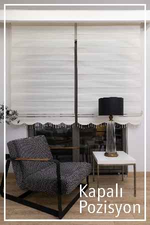 Plise Zebra Perde (1.kalite %100 Orijinal Ürün)- Beyaz-ekru