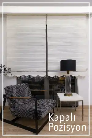 Plise Zebra Perde (1.kalite %100 Orijinal Ürün)- Beyaz-ekru
