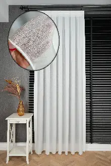 Dikey Cizgili Kırık Beyaz Ütu İstemez Kırışma Exculisive Nil Tül Perde