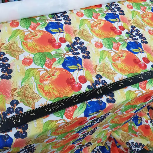 Meyve Desenli Fon Perde Evm555 Kumaşı Kalındır Duck Bezi Değildir- Siyah-Lacivert-Yeşil-Kırmızı-Sarı-Beyaz-Turuncu