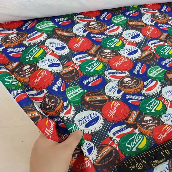 Pop-art Desenli Fon Perde Evm435 -p - Kumaşı Kalındır Duck Bezi Değildir.- Mavi-Kahve-Çok Renkli