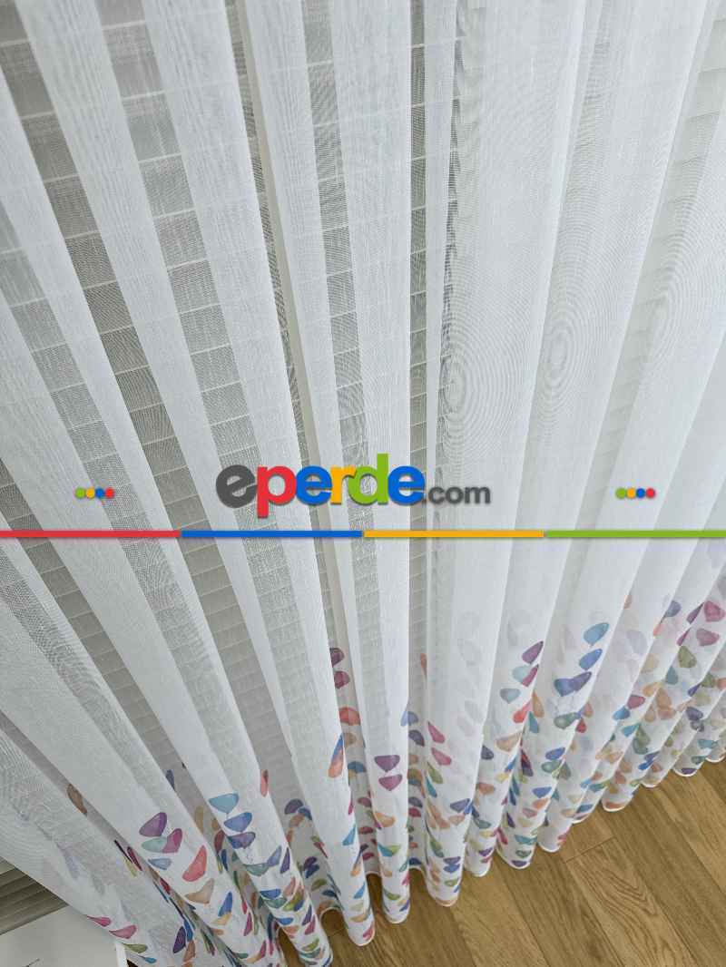 Bebek Odası Tül Perde - Çok Renkli Balon Baskılı Tül Perde, Çocuk-bebek Odası, Premium Seri