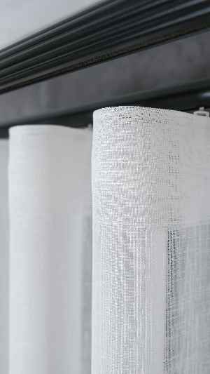 Keten Ekru Mavi Degrade Geçişli Tül Perde, Ağır Gramajlı Premium Seri, Eteği Kurşunlu