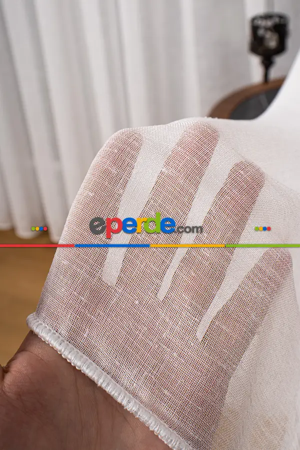 Salon Tül Modelleri - Keten Düz Tül Perde