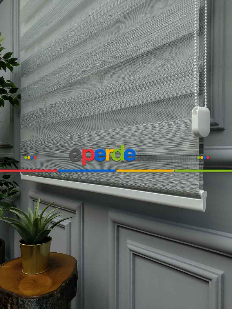 2025 Sezonu - Zebra Perde - Bambu Zebra Perde- Siyah-gri-füme-antrasit- Çok Renkli 2