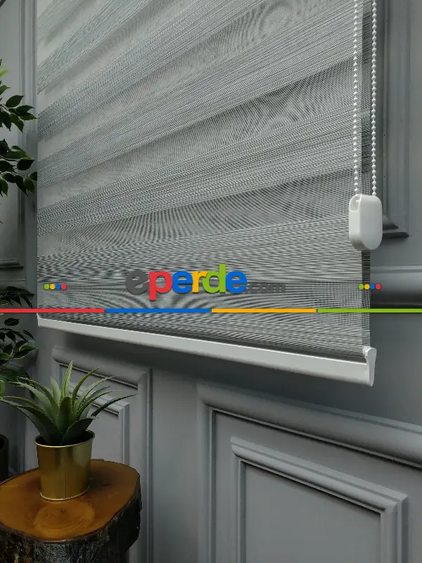 Salon Zebra Perde - 2021 Sezonu - Zebra Perde - Bambu Zebra Perde- Siyah