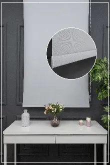 Stor Perde Düz Pvc Mat Stor Güneşlik 1 Kalite Yıkanabilir Açık Gri