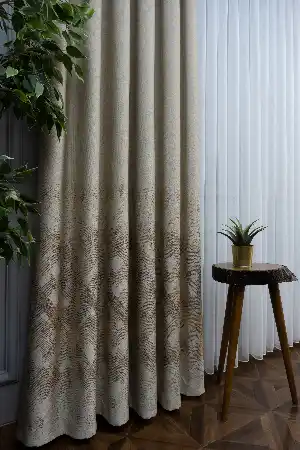 Modern Pano Fon Perde Renk Geçişli Çift Renk - 505- Gri Açık-altın-kahve-kum Beji