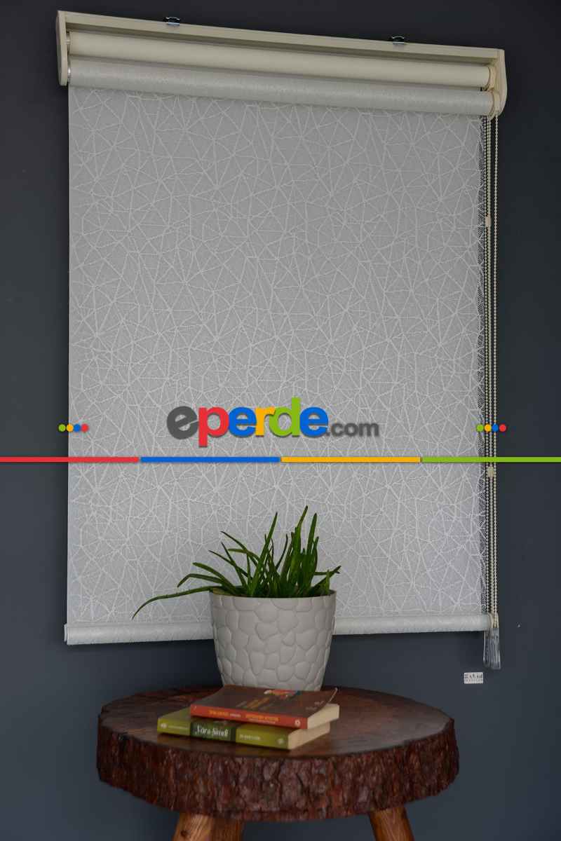 Halim Perdesan Dacuz-205 Beyaz Renk Etekli Veya Eteksiz Çift Mekanizmalı Tül Stor Perde