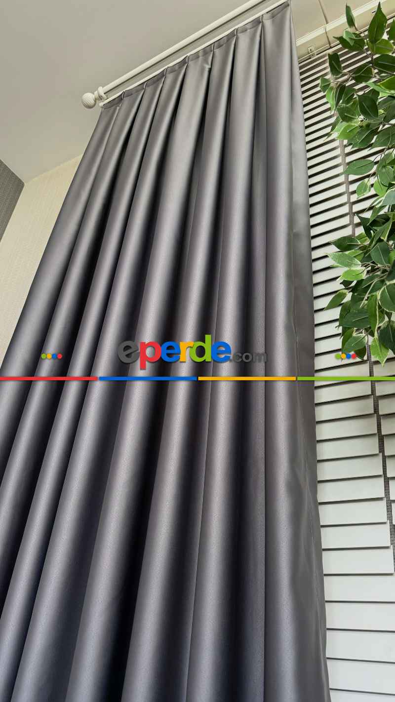 Gri Blackout - Karartma Fon Perde, Premium Kalite Serisidir, %90 Oranında Işığı Keser