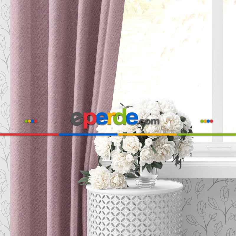 Blackout Karartma Tek Kanat Fon Perde Pudra Pembe