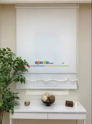Örme Tül Stor Perde- Ekru