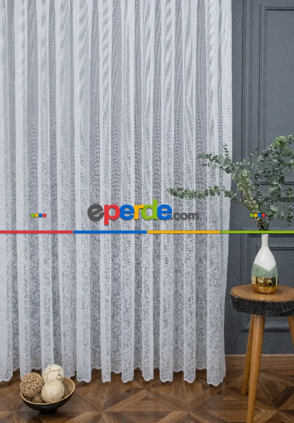 Taç Pırlanta Örme Tül Ekru