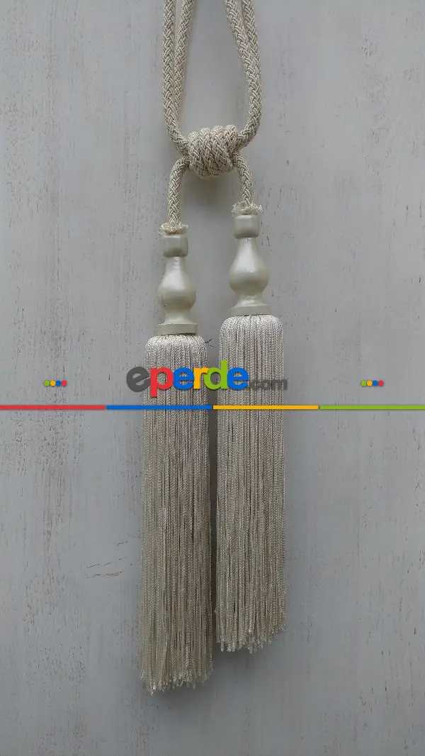 Tassel Krem Braçol Perde Bağı- Krem Açık