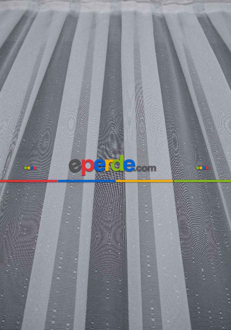 Salon Tül - Taç Ara Bant Örme Entel Desen Tül