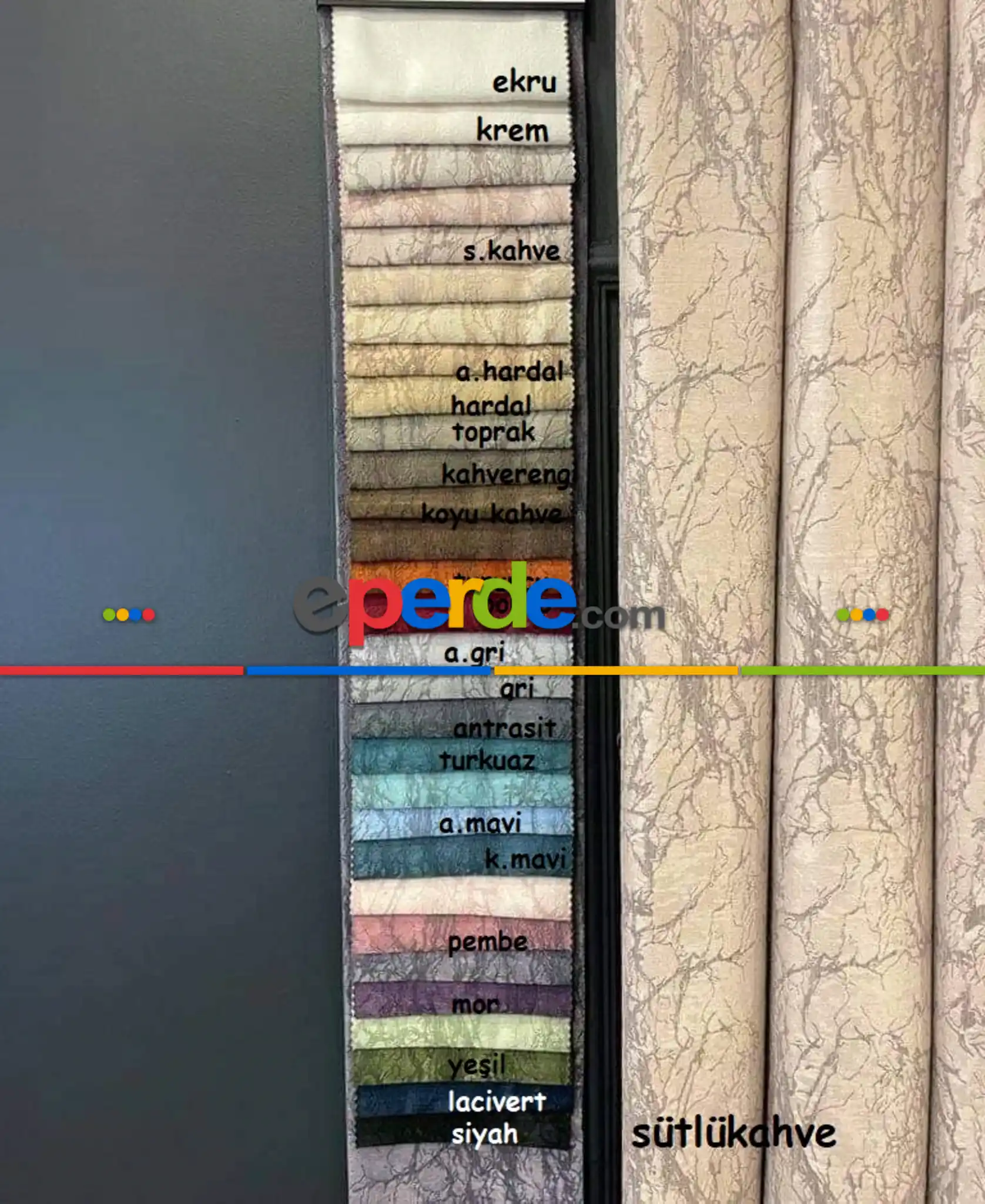 Fon Perde, Mermer Desen, Çok Dökümlü