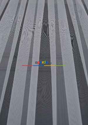 Hazır Ölçülü Petek Zemin Turuncu Ve Lacivert Renkli Geometrik Desenli Grek Baskılı Tül Perde