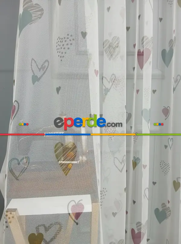 Çocuk Odası Renklli Kapli Rengarenk Kız Çocuk Odası Tül Perd