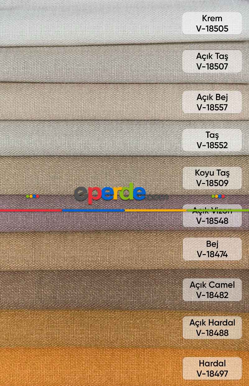 Salon - 34 Renk Düz Keten Fon Perde - Ağır Gramajlı Premium Kalite Serisi