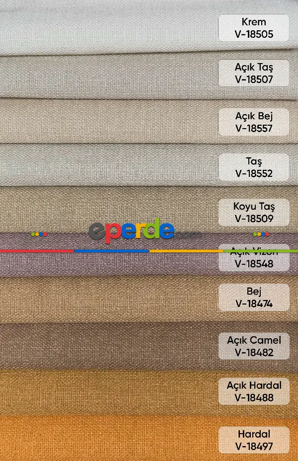 Yatak Odası - 34 Renk Düz Keten Fon Perde - Ağır Gramajlı Premium Kalite Serisi