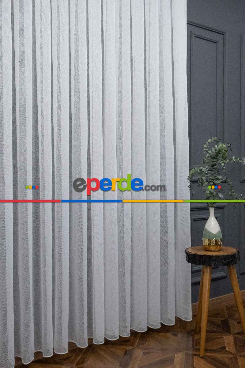 Premier Gramajlı Buzlu Zemin Avior Ekru Tül - Kurşunlu Tül