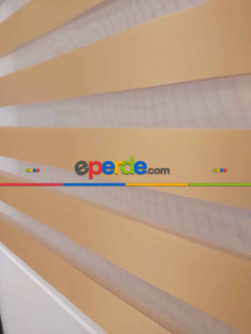 Brillant Açık Kahve Zebra Perde- Sütlü Kahve