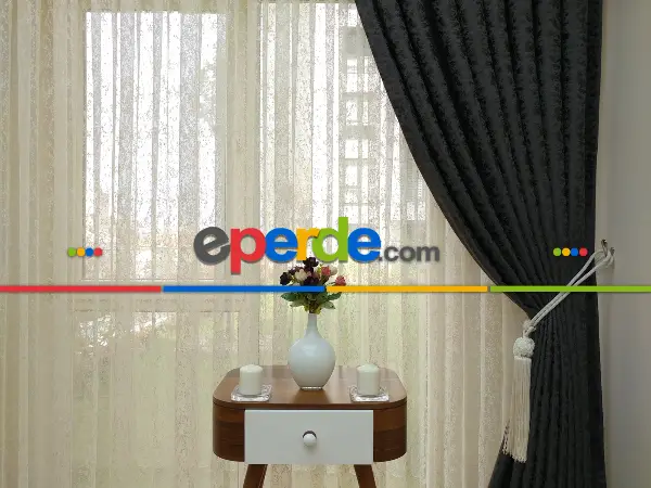 Füme Duz Jakar Fon Perde (150)- Füme