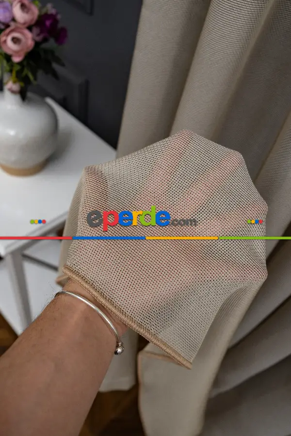 Salon Tül - Vizon Renkli Kedi Tırmalamalarına Dayanaklı Tül Perde