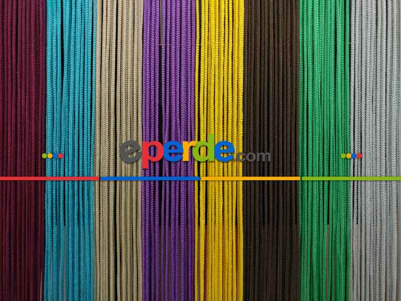 Mutfak İp Perde - Bordo Rengi İp Perde Kalın Zincir Serisi- Bordo