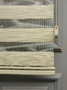 2025 Sezonu - Zebra Perde - Bambu Zebra Perde- Bej-krem Koyu