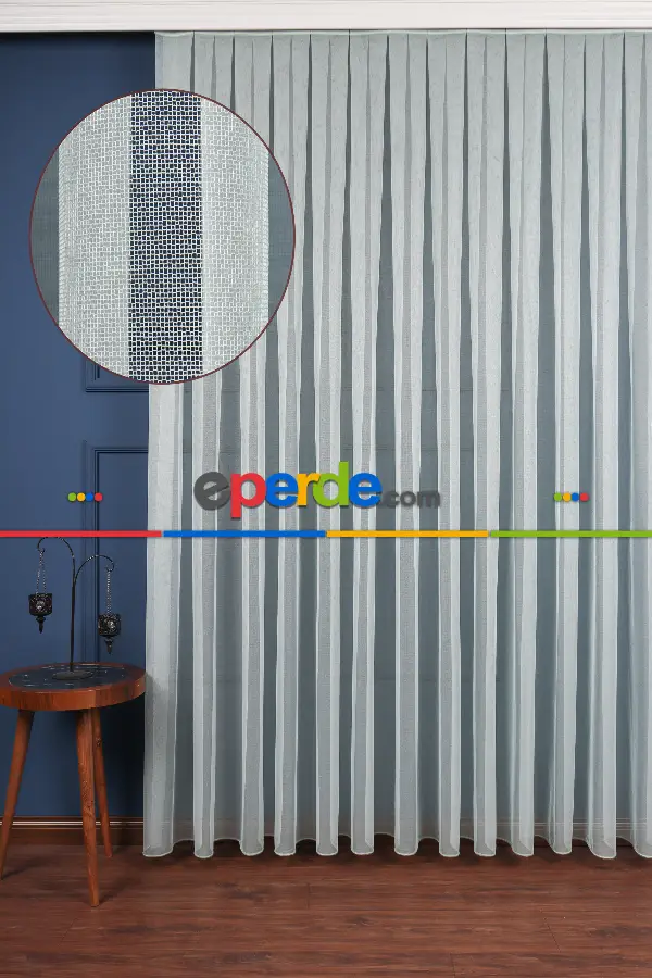 Salon Tül Modelleri - Ofelya Mint Yeşil - Düz Tül Perde