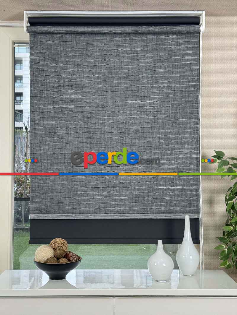 Çiftli Sistem Tül Stor Perde, Standart Metal Kasalı Yüksek Kalite Kornişe Kolay Montaj Seçenekli