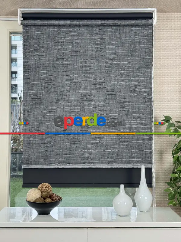 Çiftli Sistem Tül Stor Perde, Standart Metal Kasalı Yüksek Kalite Kornişe Kolay Montaj Seçenekli