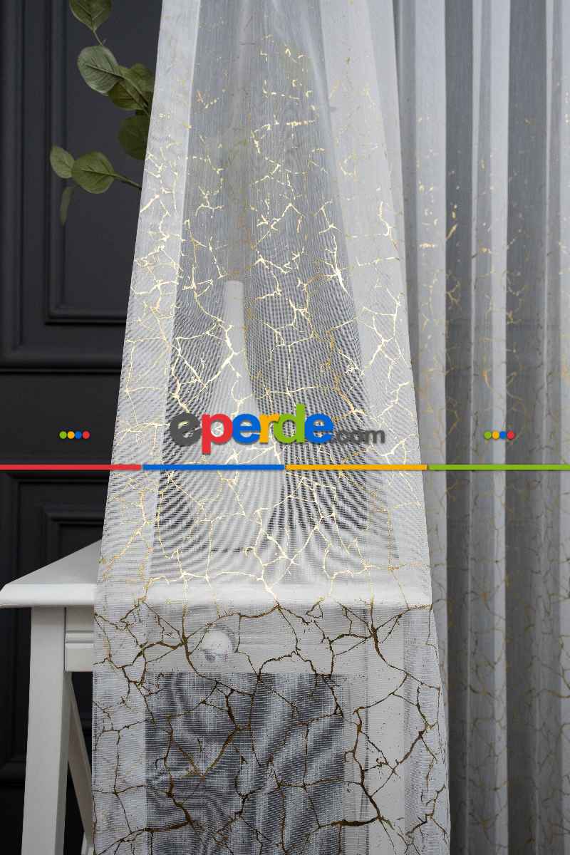 Varak Sim Altın Mermer Desen Model Tasarım Tül