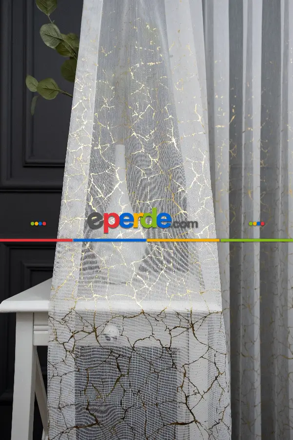 Varak Sim Altın Mermer Desen Model Tasarım Tül