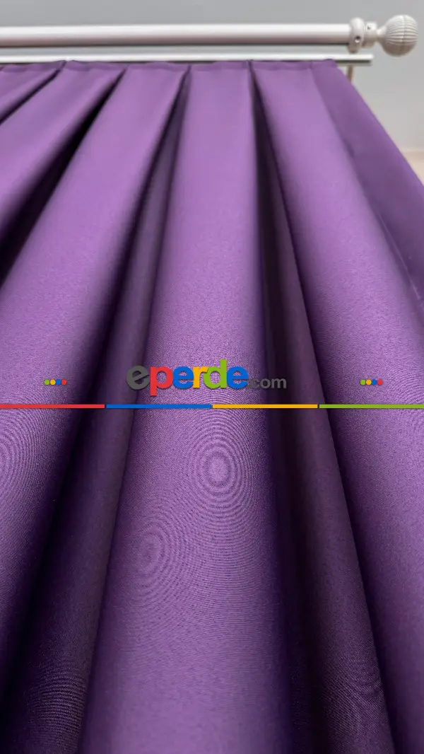 Yatak Odası - Mor Blackout - Karartma Fon Perde, Premium Kalite Serisidir, � Oranında Işığı Keser