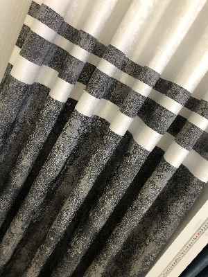 Gri Krem - Patine Desenli 1. Sınıf Jakarlı Pano Fon Perde