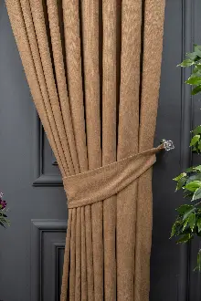 Kakao Rengi Düz Fon Perde En Dökümlü Fon Perde