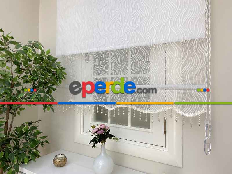 Tül Stor Perde -- Yeni Sezon !! Çiftli Sistem Tül Stor Perde Ve Stor Perde- Ekru