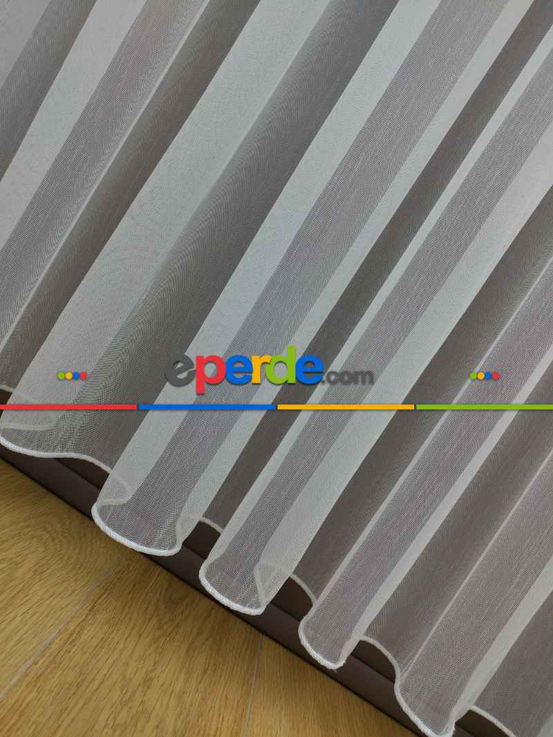 Yatak Odası - Yüksek Kalite Armür Düz Tül Perde - Ekru