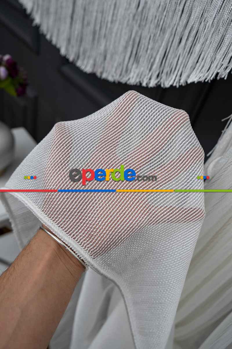 Salon Yalancı Kruvaze - Tülden Fon - Yana Toplamalı Tül - Kordon Toplama Tül - Çift Veya Tek Kanat - Püskül İlave Ücretlidir