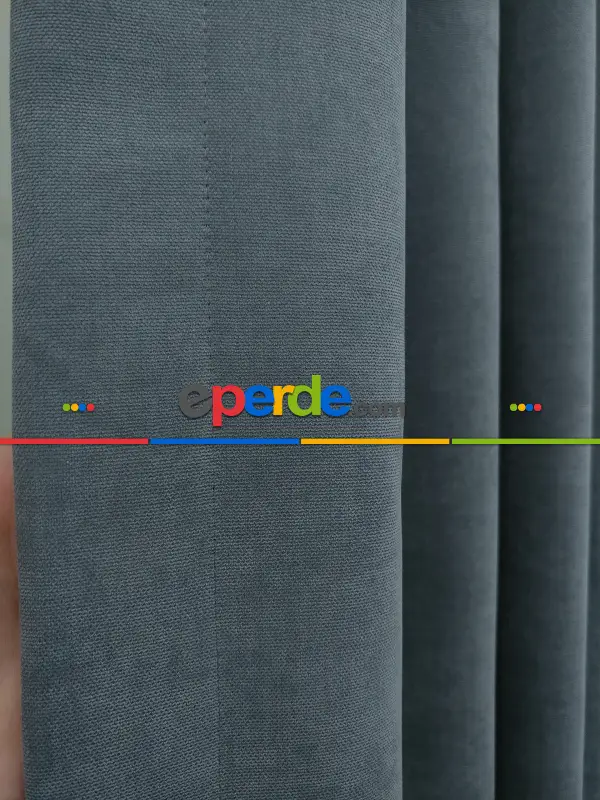 Mavi - Düz Fon Perde ( 300cm Geniş En 1.kalite Dökümlü Fon )- Mavi