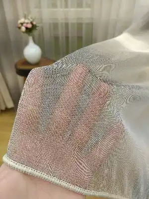 1.kalite Degrade Renk Geçişli Şantuk Keten Tül Perde Salon Perdesi 2025- Kahve Açık-gri Açık - Kurşunlu Tül